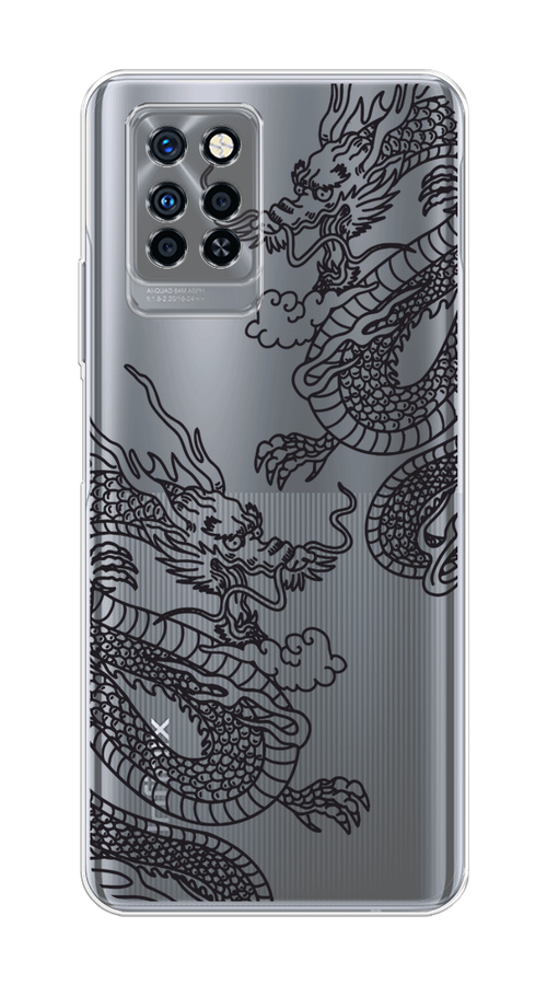 

Чехол на Infinix Note 10 Pro "Два китайских дракона", Серый;черный, 3100150-1