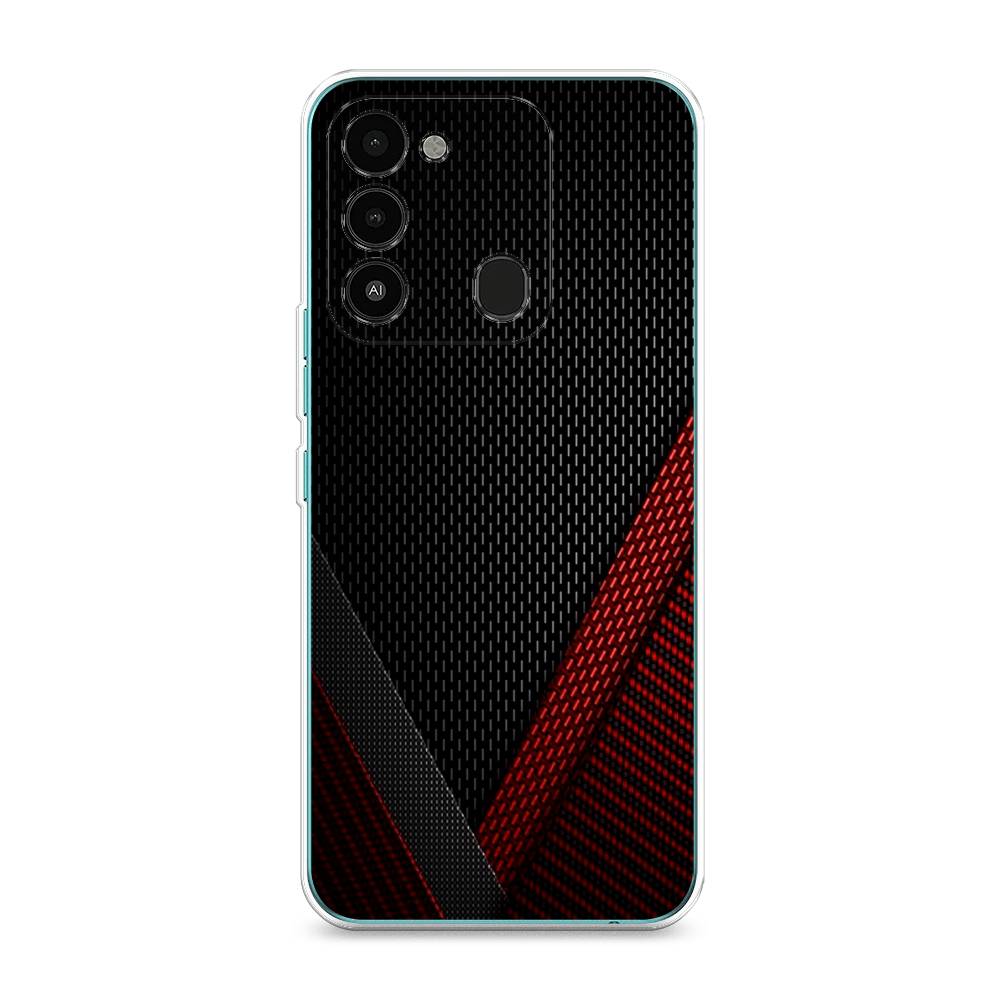 фото Силиконовый чехол "красный карбон" на tecno spark go 2022 awog