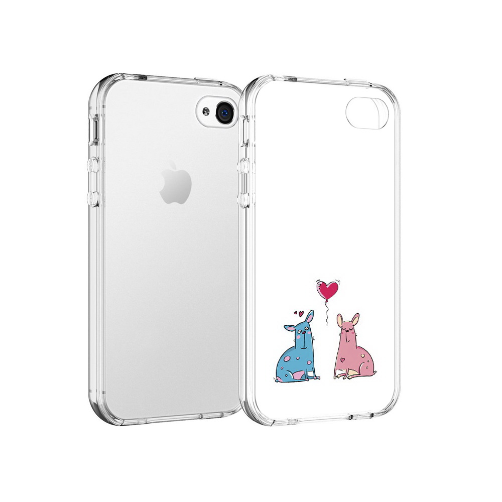 

Чехол MyPads Tocco для Apple iPhone 4 Лама любовь, Прозрачный, Tocco