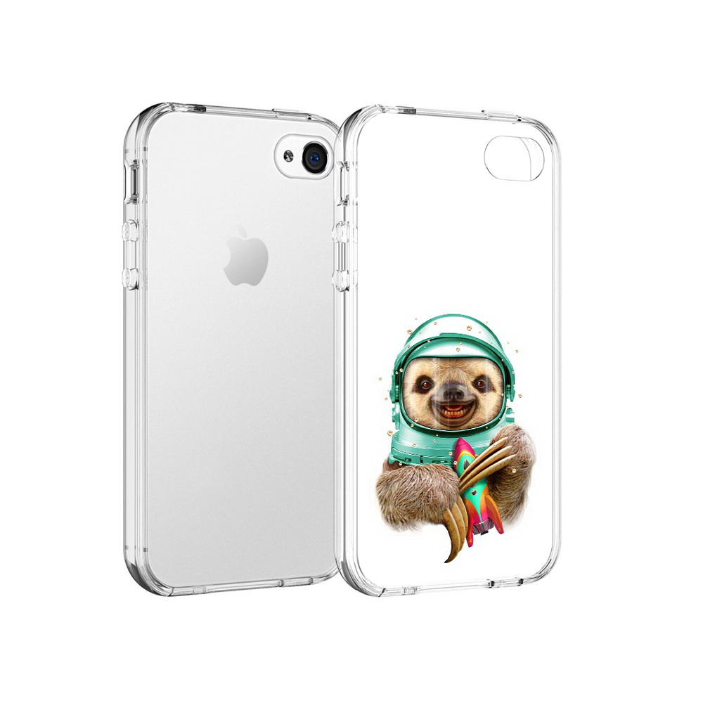 

Чехол MyPads Tocco для Apple iPhone 4 Ленивец астронавт, Прозрачный, Tocco
