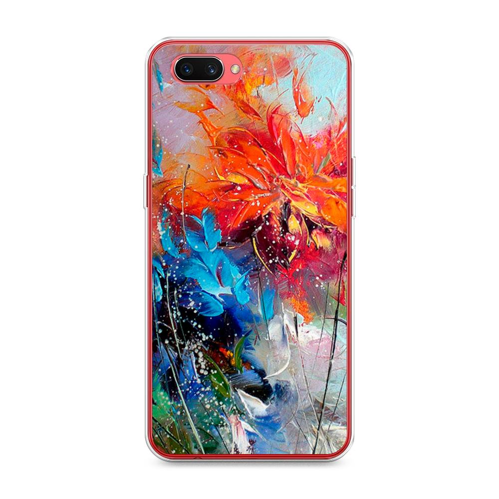 

Чехол для Oppo A3s "Абстрактные цветы", Оранжевый;синий, 250650-4
