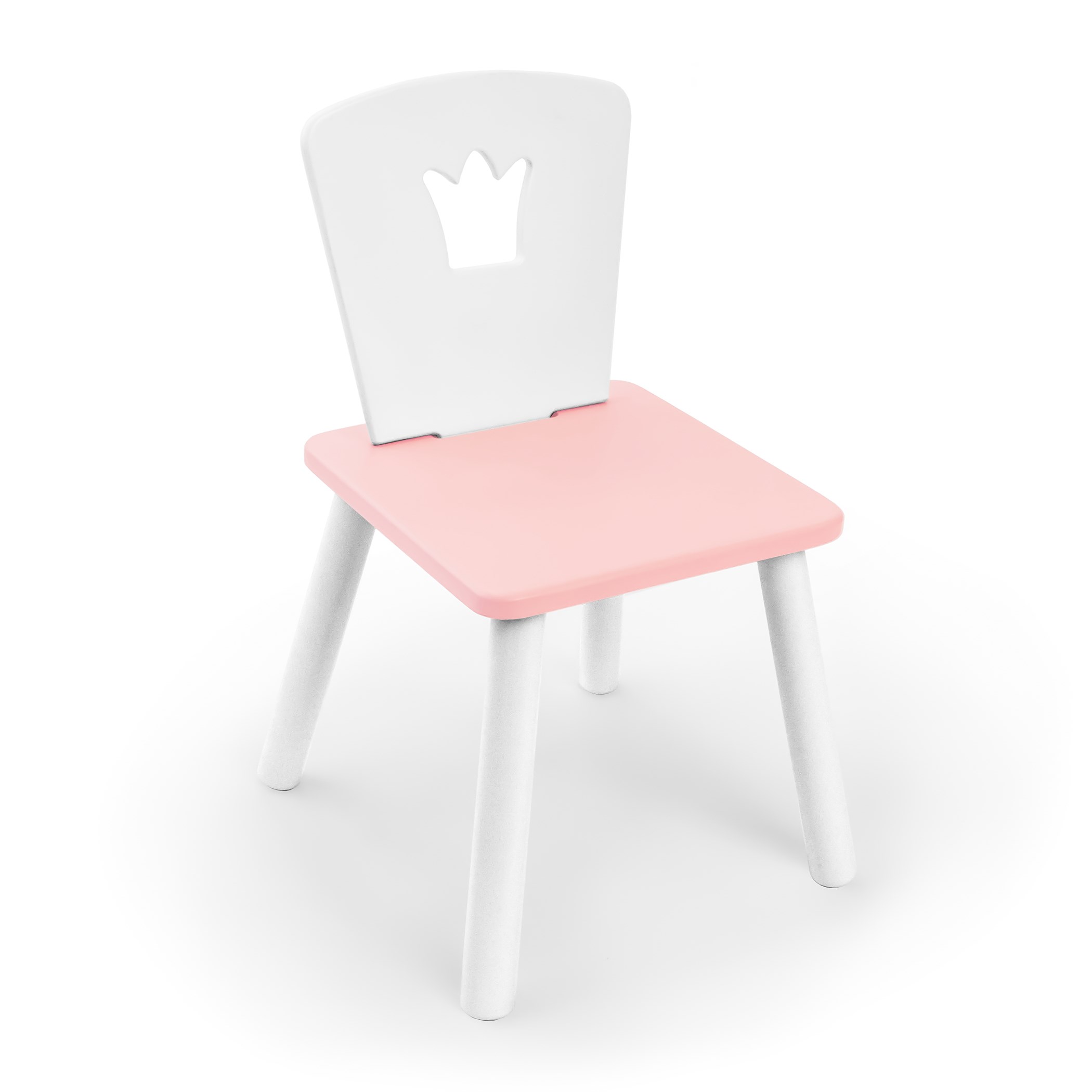 фото Детский стул rolti корона (белый/розовый/белый, массив березы/мдф) 89355