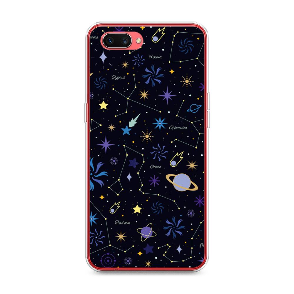 

Чехол для Oppo A3s "Цветной космос", Желтый, 250650-2