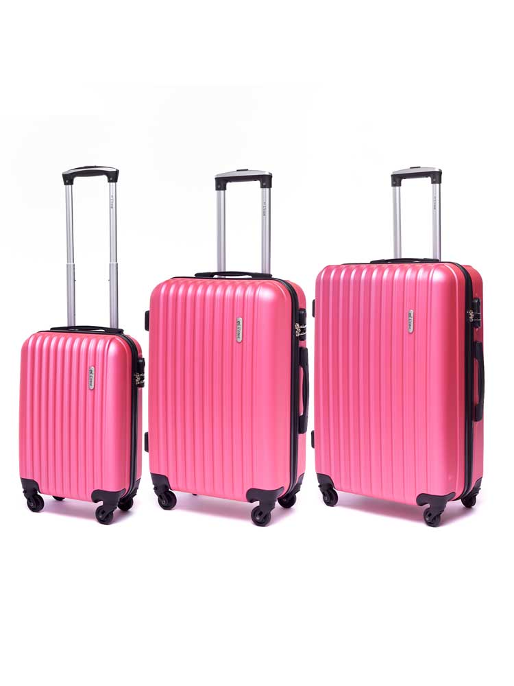 Комплект чемоданов женский L'Case Krabi розовый, S/M/L