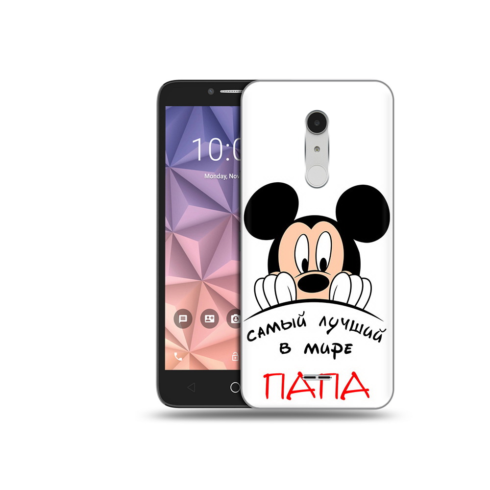 

Чехол MyPads Tocco для Alcatel A3 XL Самай лучший папа Микки Маус, Прозрачный, Tocco