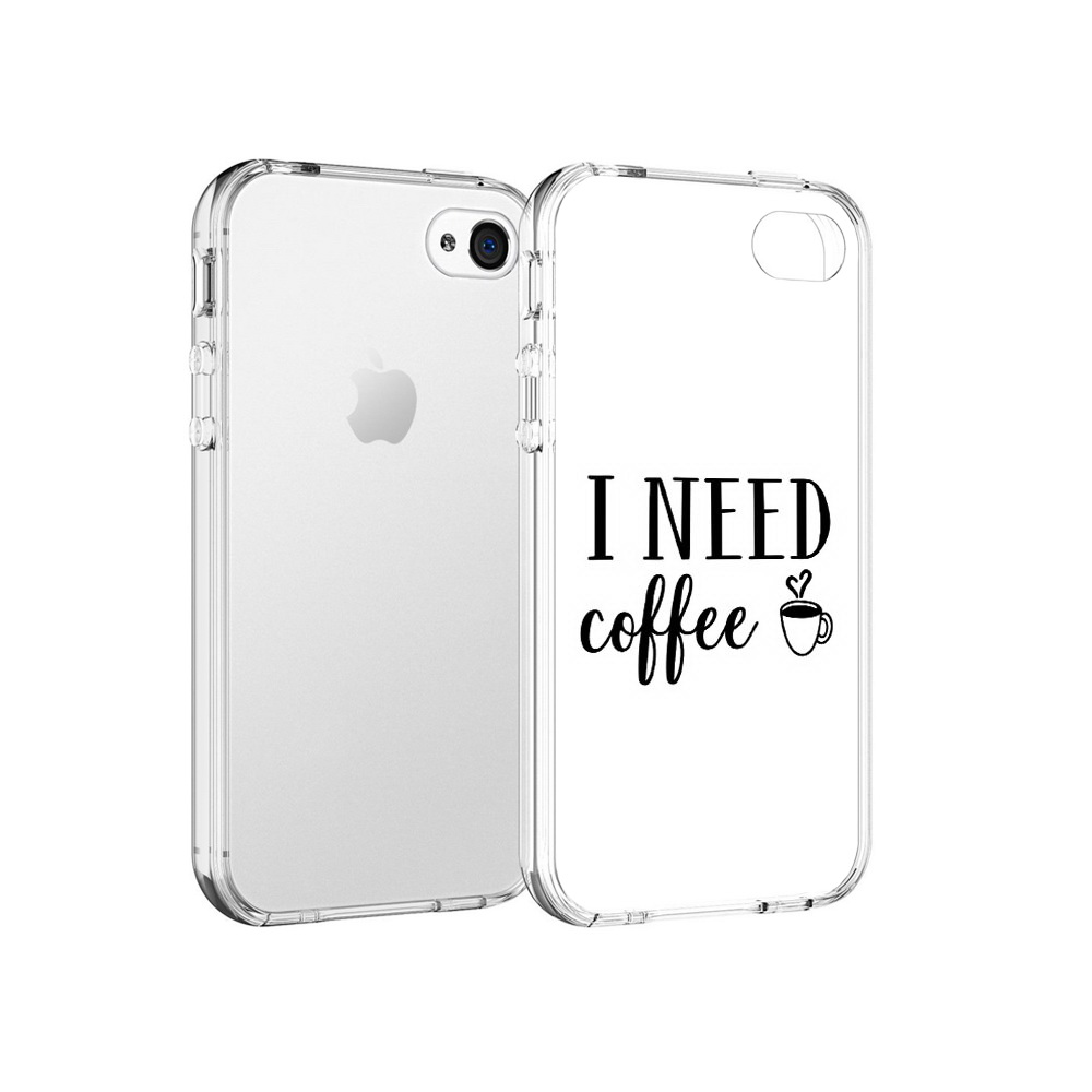 

Чехол MyPads Tocco для Apple iPhone 4 Мне нужен кофе, Прозрачный, Tocco