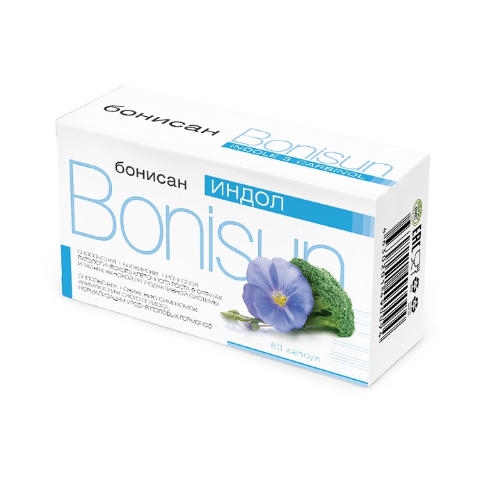 Бонисан индол BONISUN Indole-3-Carbinol капсулы 0,5 г 60 шт.