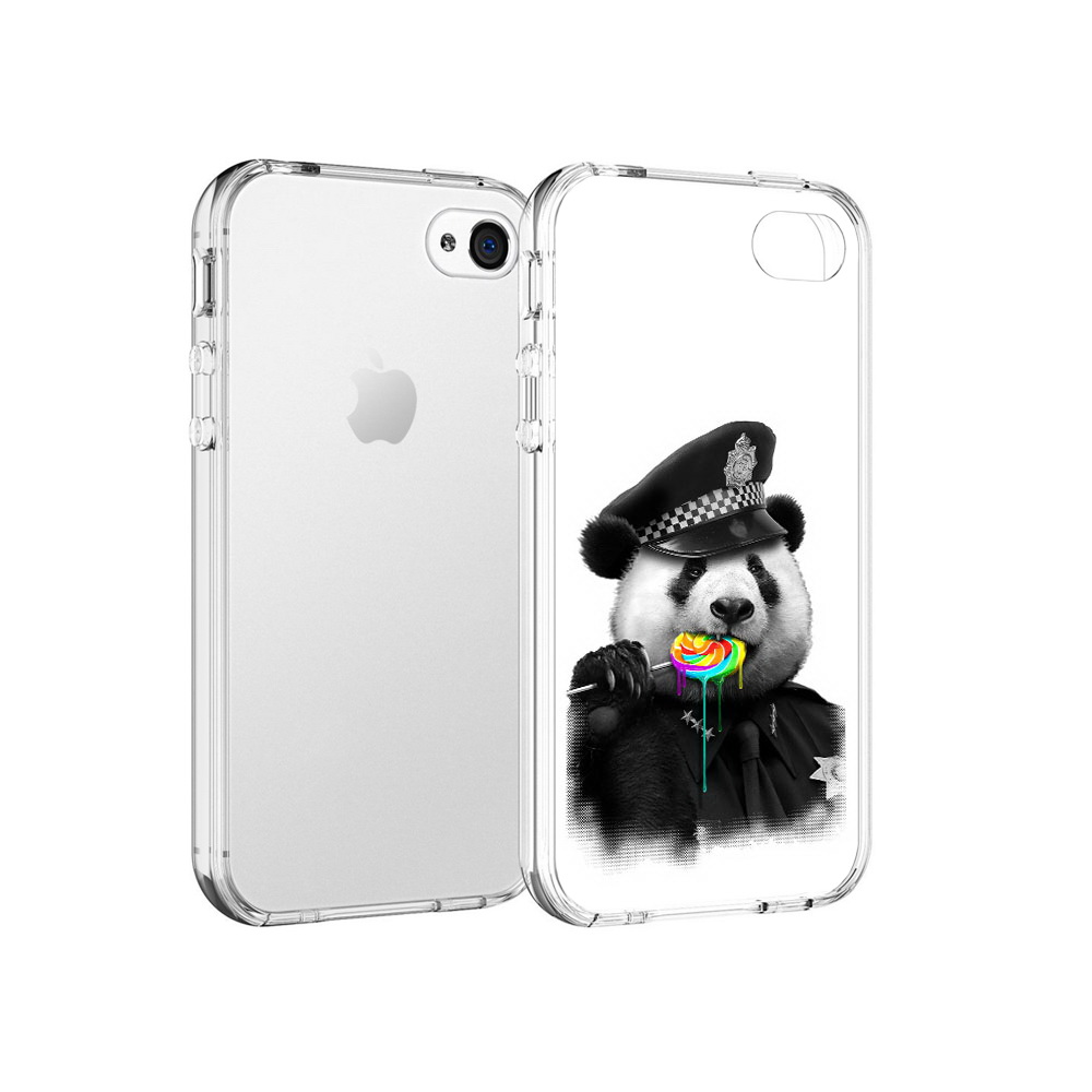 

Чехол MyPads Tocco для Apple iPhone 4 Панда полиция, Прозрачный, Tocco