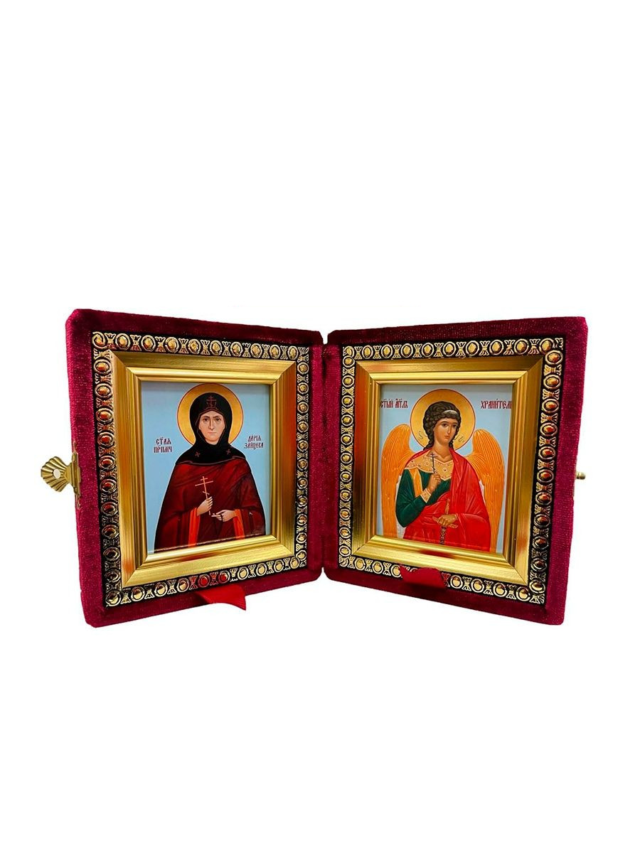 Икона Складень Дария (Дарья) Зайцева, Преподобномученица и Ангел Хранитель
