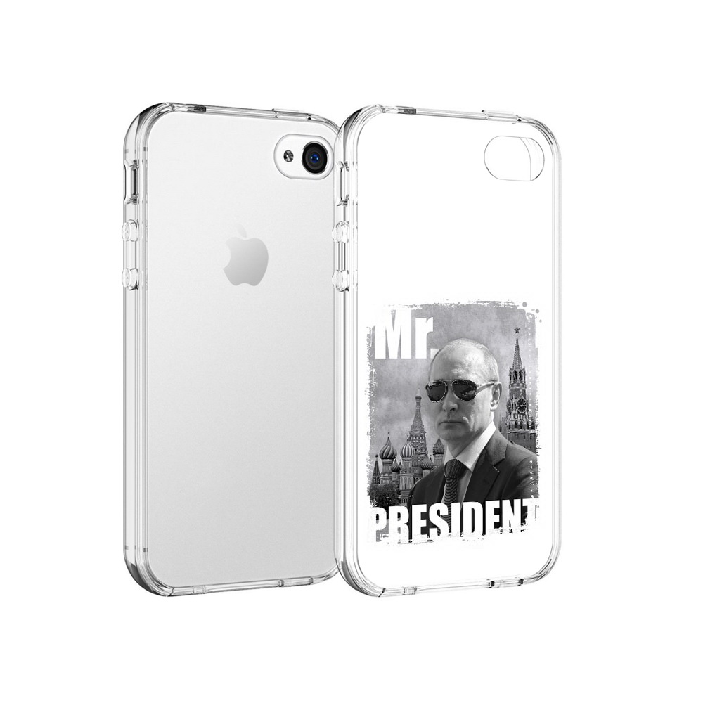 

Чехол MyPads Tocco для Apple iPhone 4 Путин, Прозрачный, Tocco