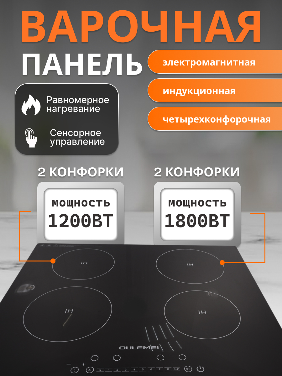 

Встраиваемая варочная панель индукционная Nano Shop TL-00028 черный, TL-00028