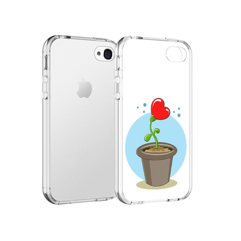 

Чехол MyPads Tocco для Apple iPhone 4 Растение любви 14 февраля, Прозрачный, Tocco