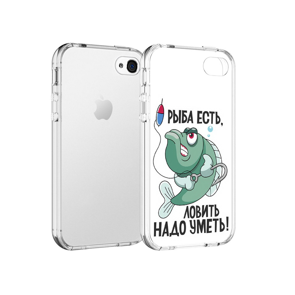 

Чехол MyPads Tocco для Apple iPhone 4 Рыба есть ,ловить надо уметь, Прозрачный, Tocco