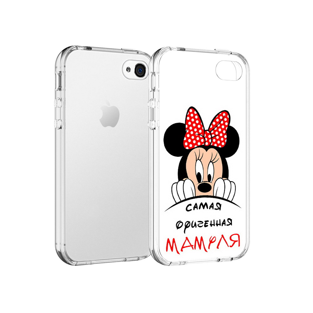 

Чехол MyPads Tocco для Apple iPhone 4 Самая лучшая мамуля Мини Маус, Прозрачный, Tocco