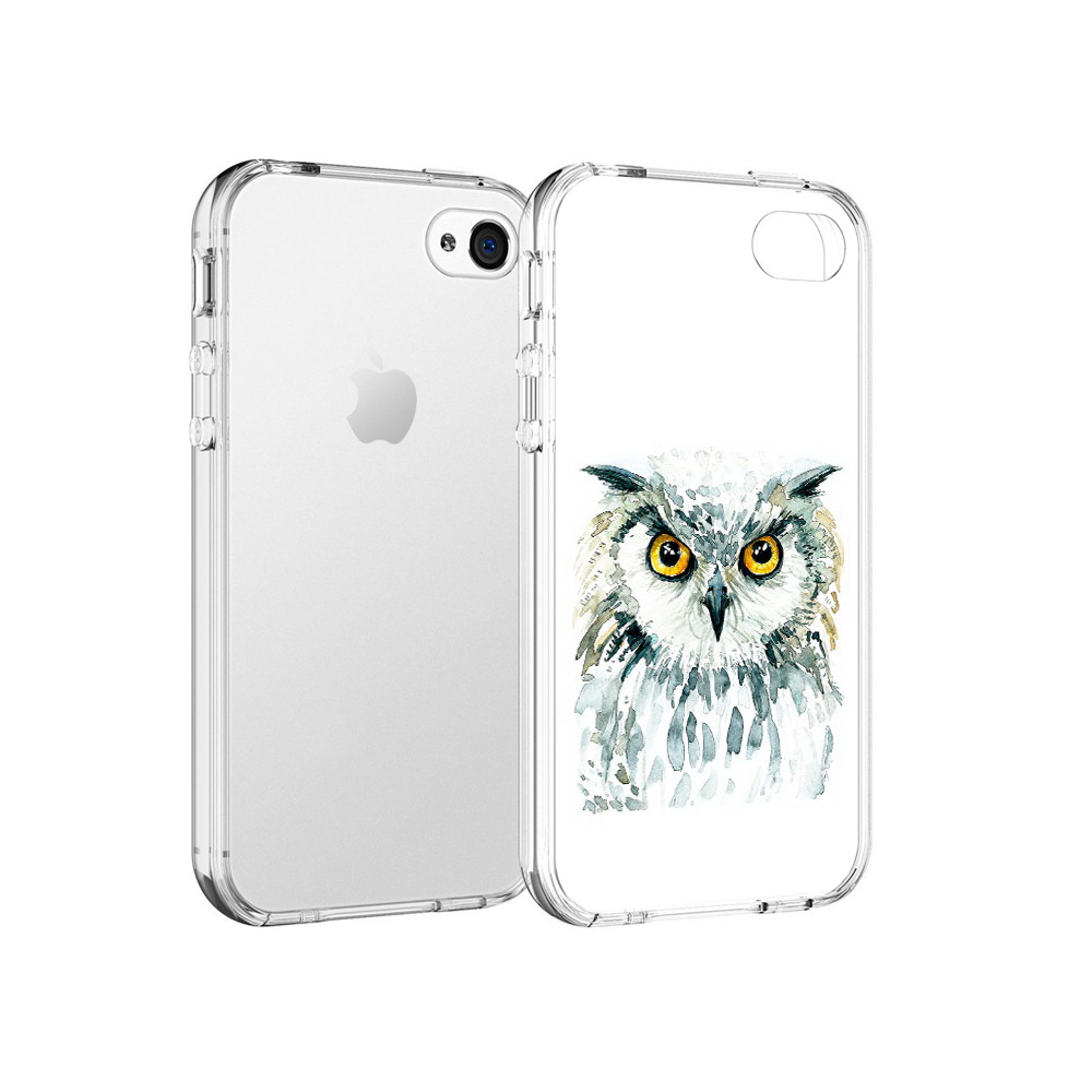 

Чехол MyPads Tocco для Apple iPhone 4 Серьезная сова, Прозрачный, Tocco