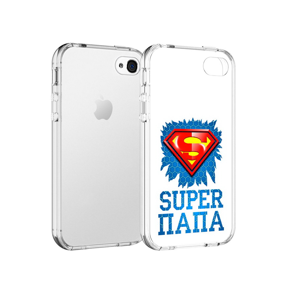 

Чехол MyPads Tocco для Apple iPhone 4 Супер Папа, Прозрачный, Tocco