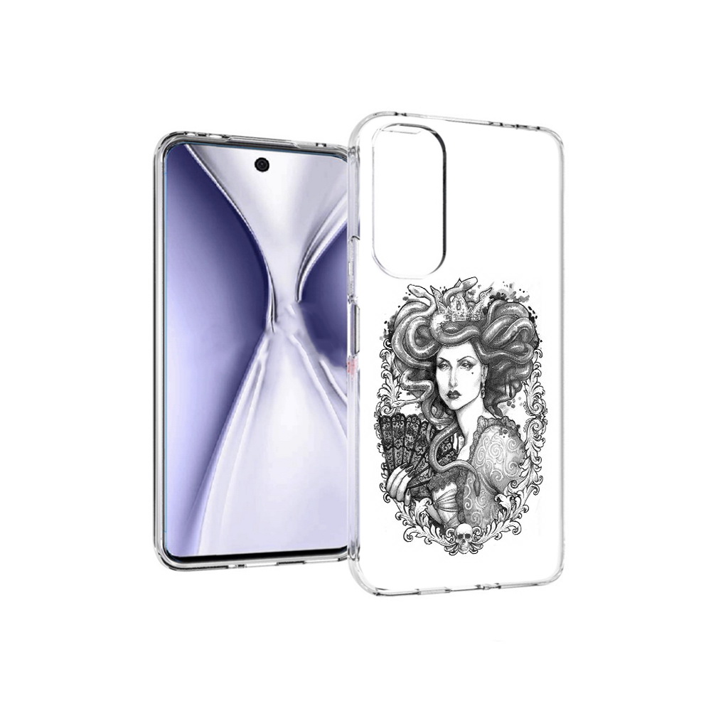 

Чехол MyPads Tocco для Huawei Honor X20 медуза черно белый, Прозрачный, Tocco