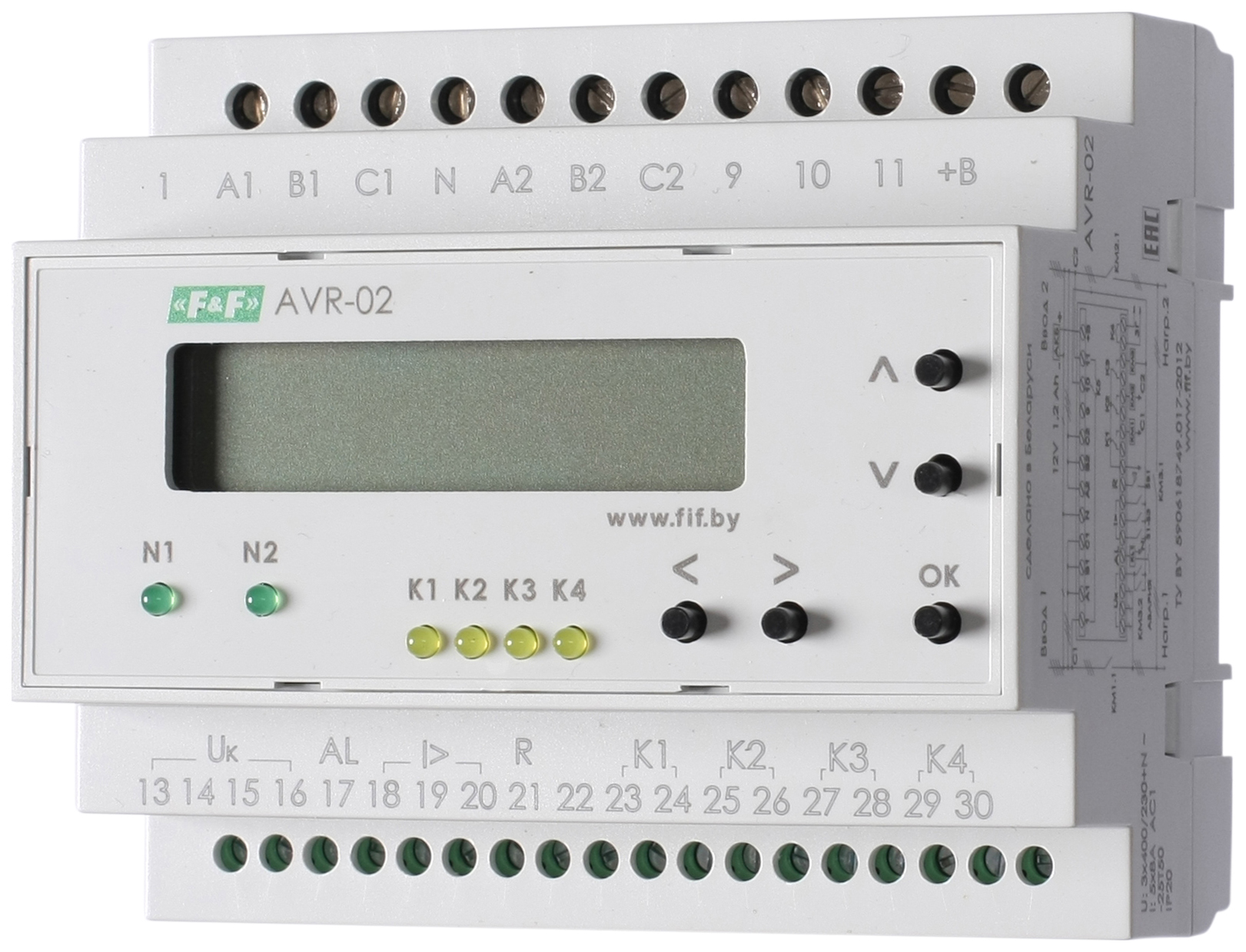 

Автоматический переключатель фаз F&F AVR-02 EA04.006.004