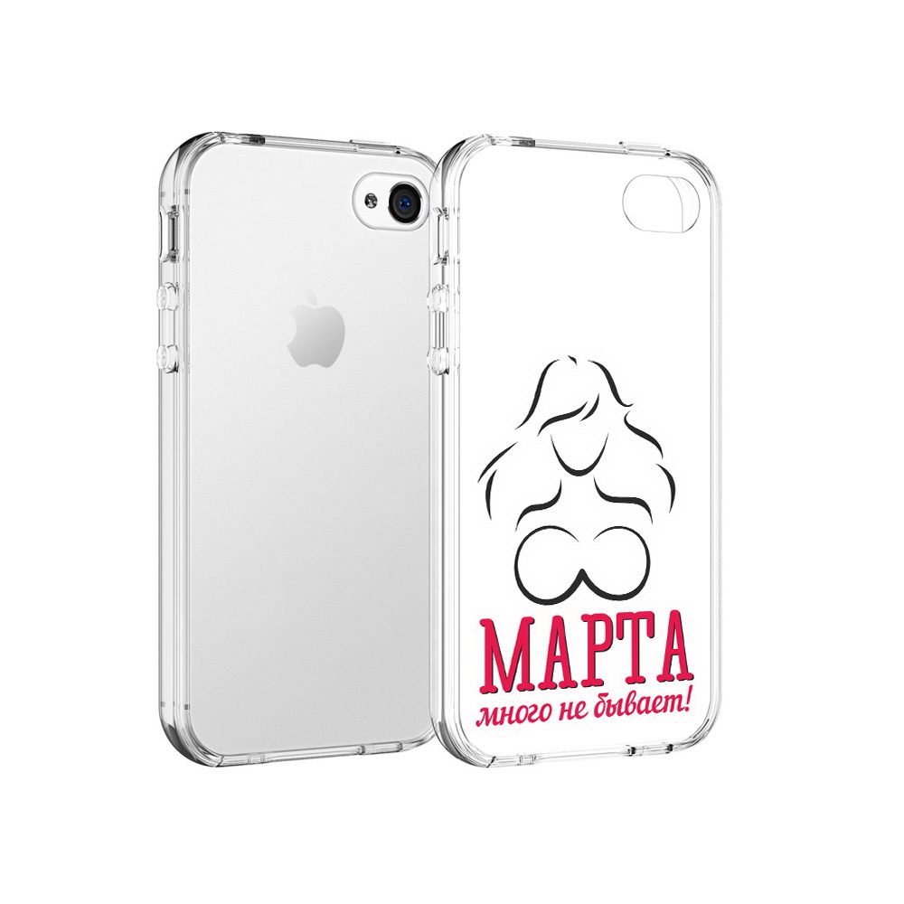 

Чехол MyPads Tocco для Apple iPhone 4 8 марта много не бывает, Прозрачный, Tocco