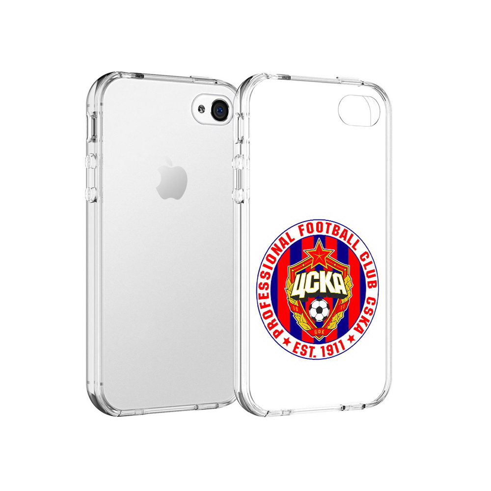 

Чехол MyPads Tocco для Apple iPhone 4 ФК ЦСК логотип, Прозрачный, Tocco