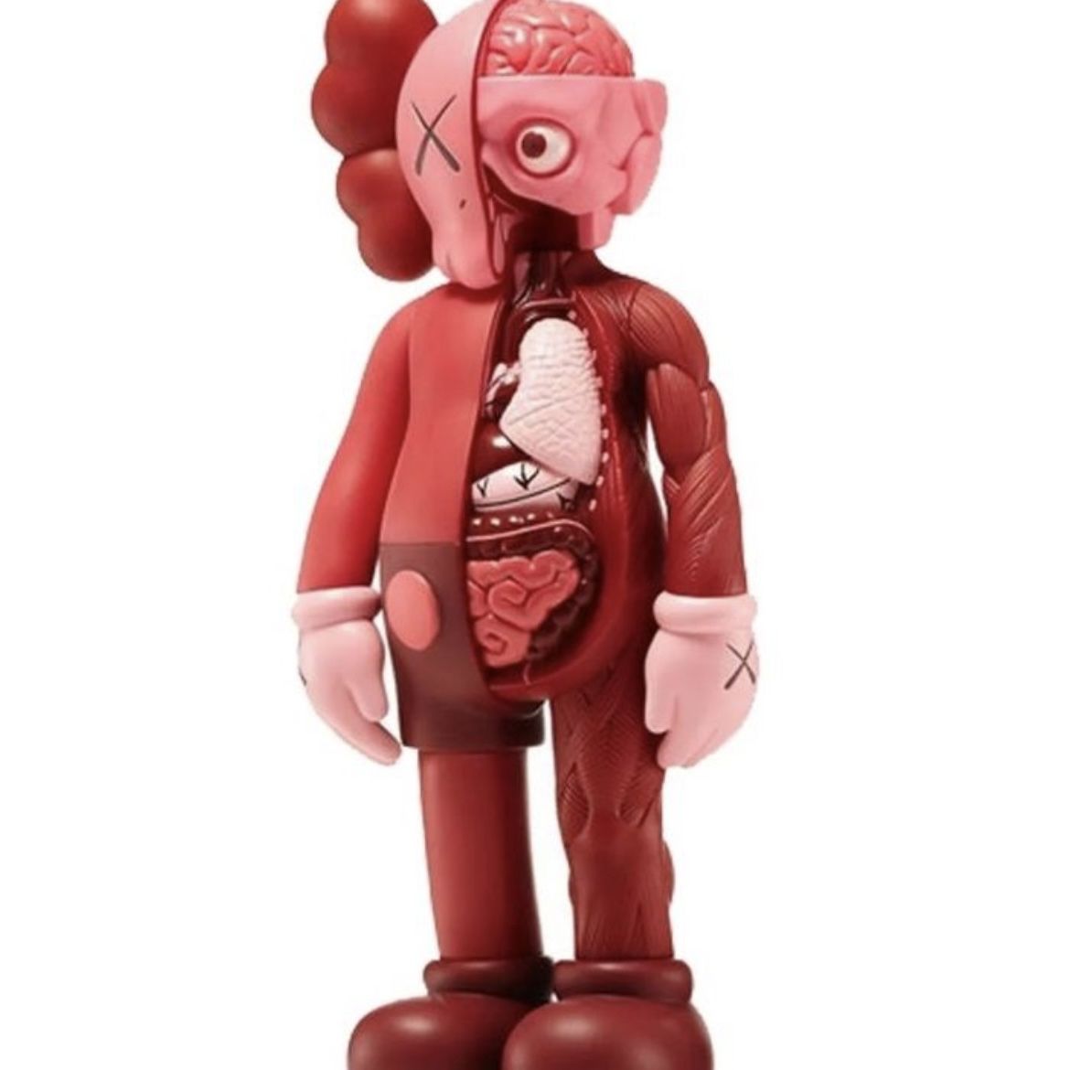 Коллекционная фигурка игрушка 40 см Kaws Companion. красно-коричневый.