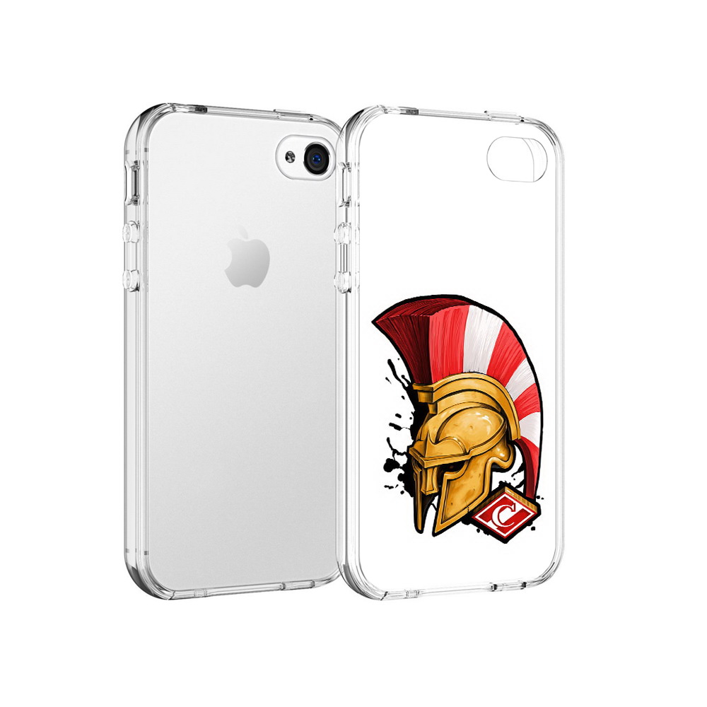 

Чехол MyPads Tocco для Apple iPhone 4 ФК спартак шлем, Прозрачный, Tocco