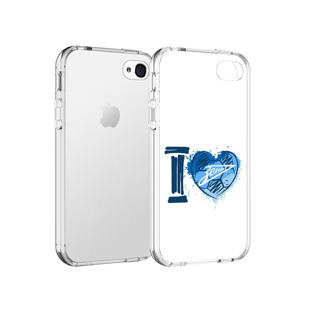 

Чехол MyPads Tocco для Apple iPhone 4 ФК я люблю зенит, Прозрачный, Tocco