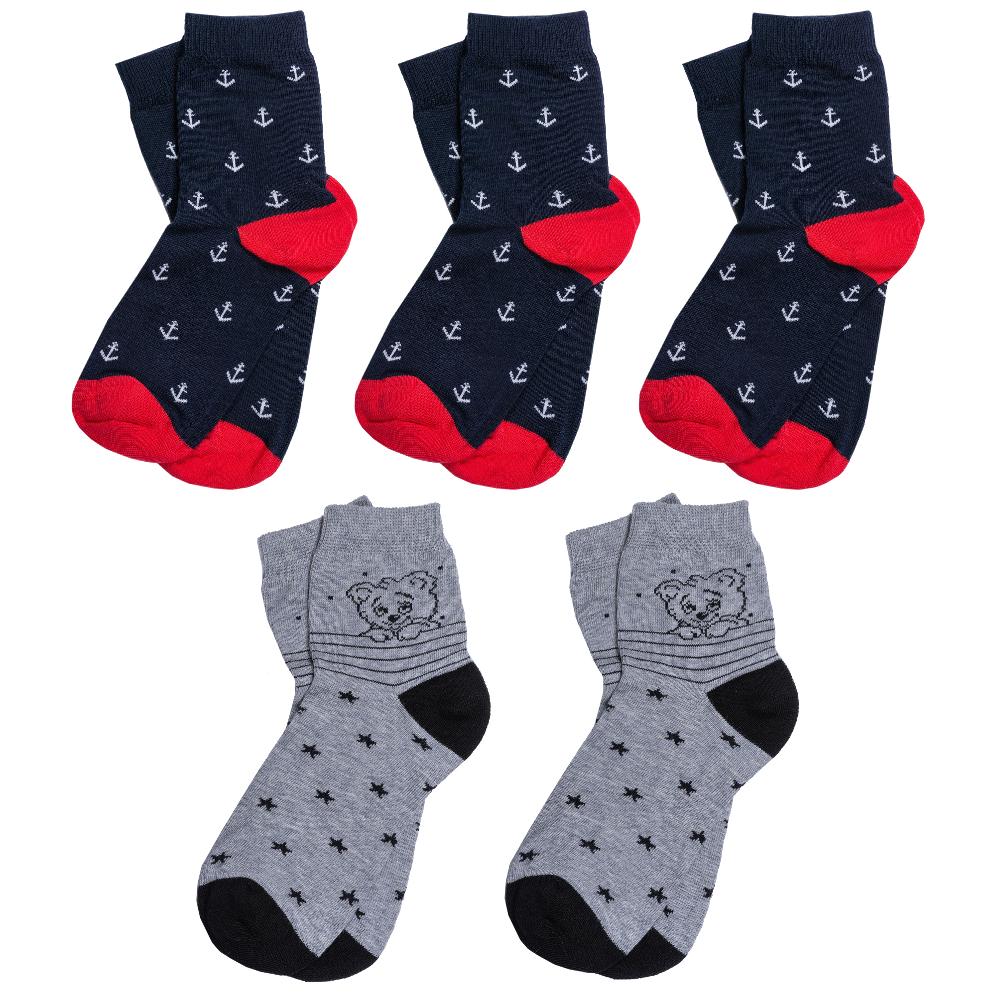 

Носки детские Rusocks 5-Д-43, синий; серый, 18-20, 5-Д-43
