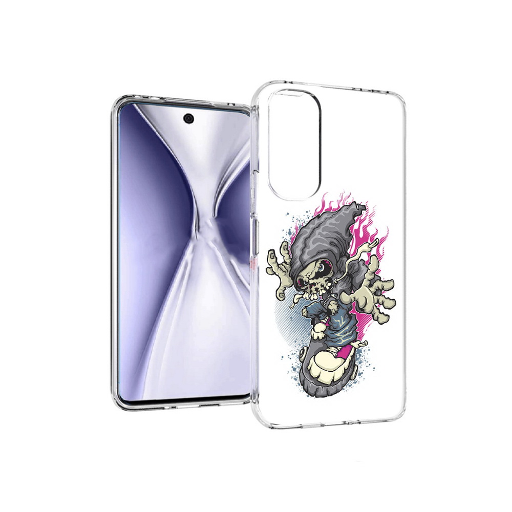 фото Чехол mypads tocco для huawei honor x20 нарисованный скелет на скейт борде