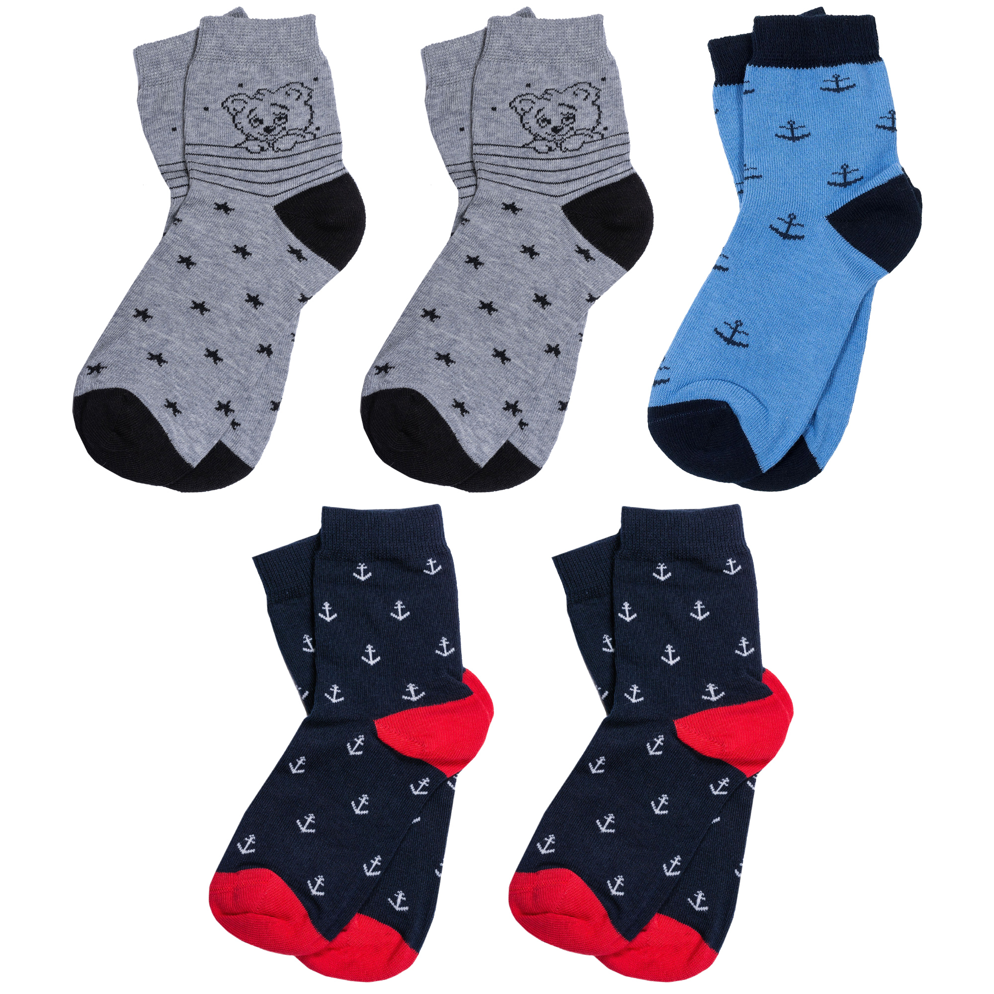 

Носки детские Rusocks 5-Д-43, серый; синий, 16-18, 5-Д-43