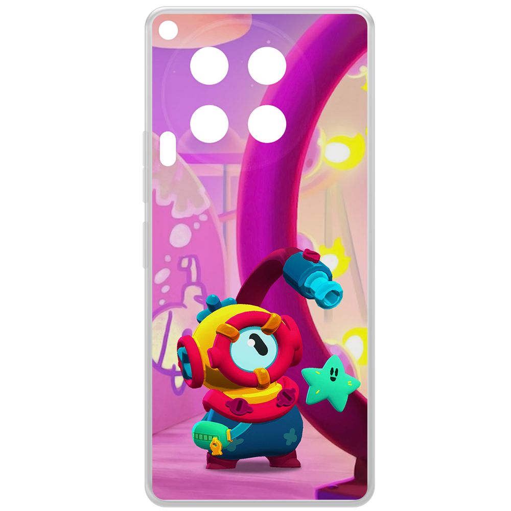 

Чехол-накладка Krutoff Clear Case Brawl Stars-Отис для TECNO Camon 30, Прозрачный
