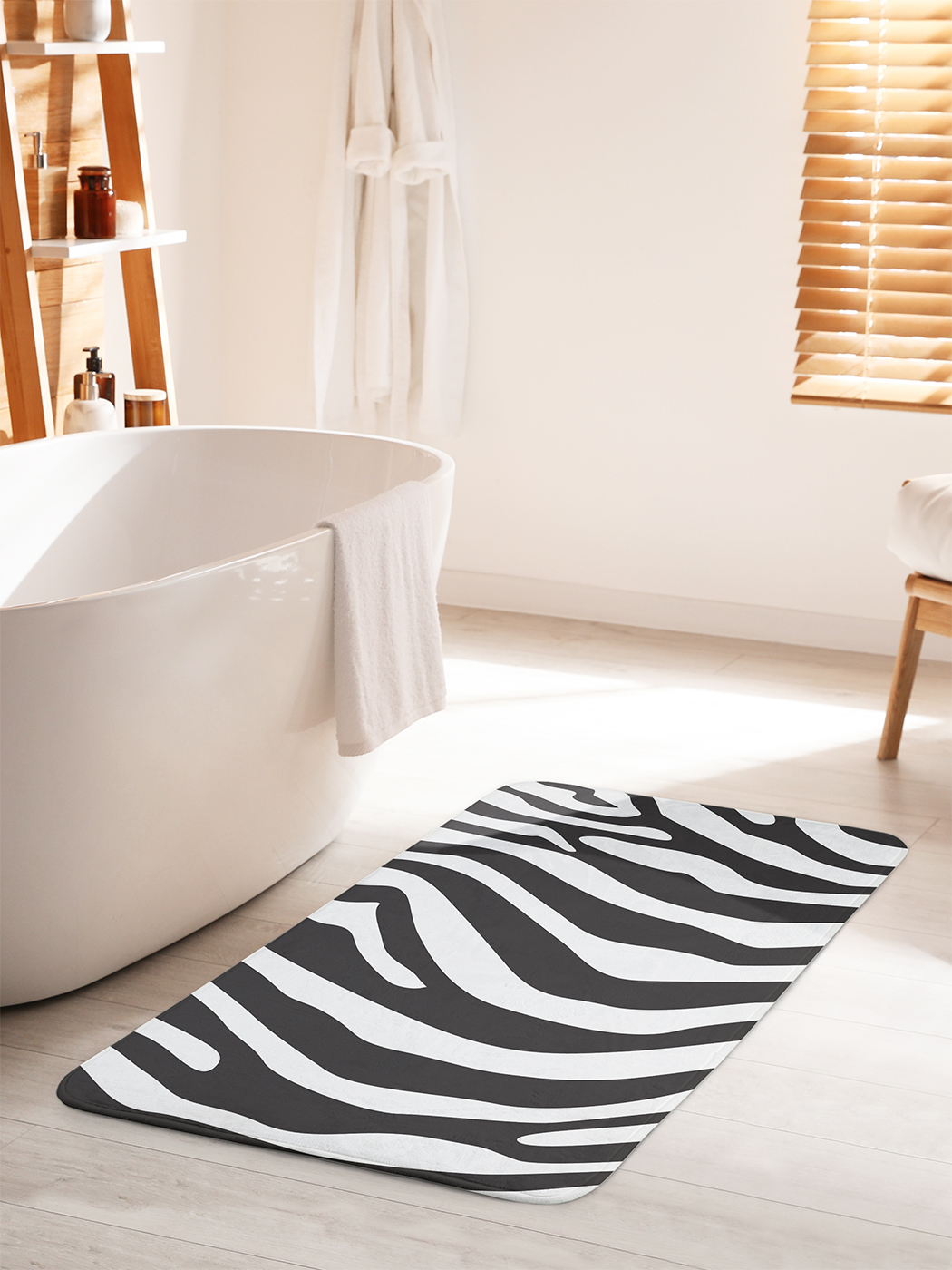 

Коврик для ванной туалета душа JoyArty "Расцветка зебры", bath_378797_60x100