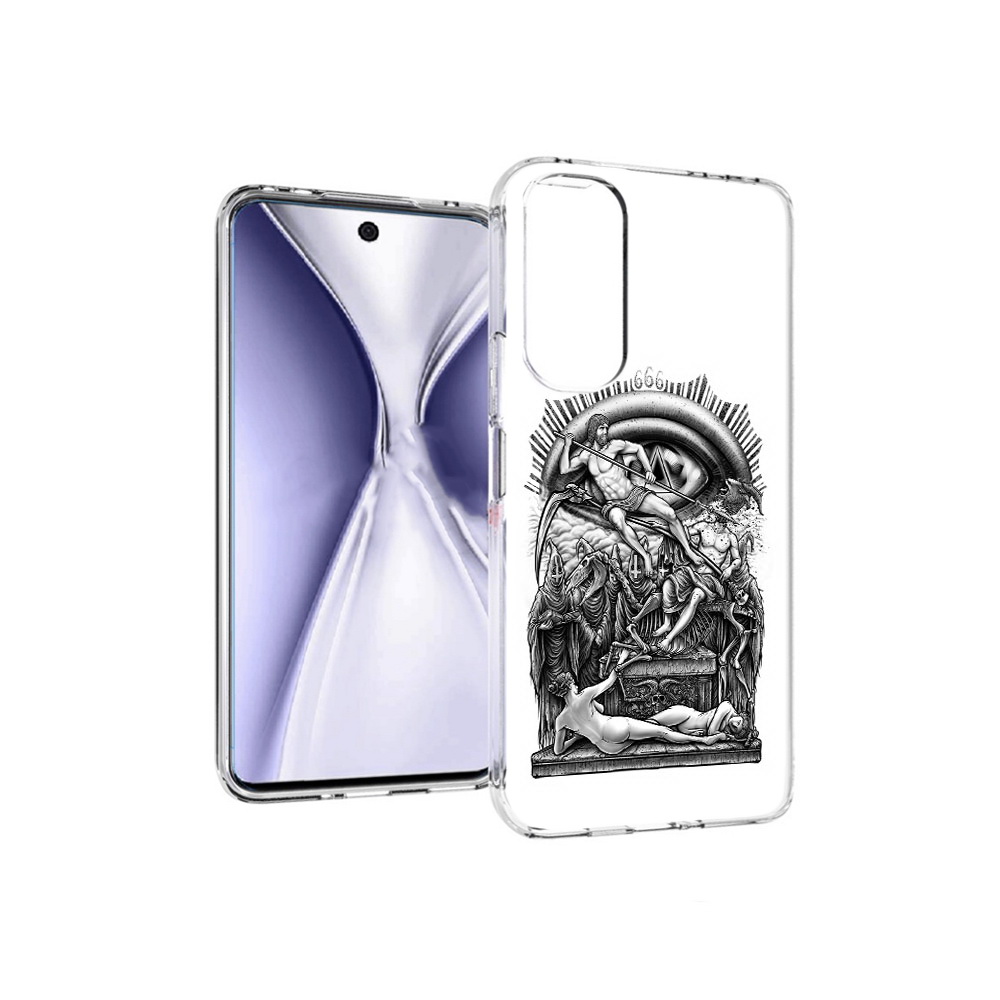 

Чехол MyPads Tocco для Huawei Honor X20 оракул черно белый, Прозрачный, Tocco