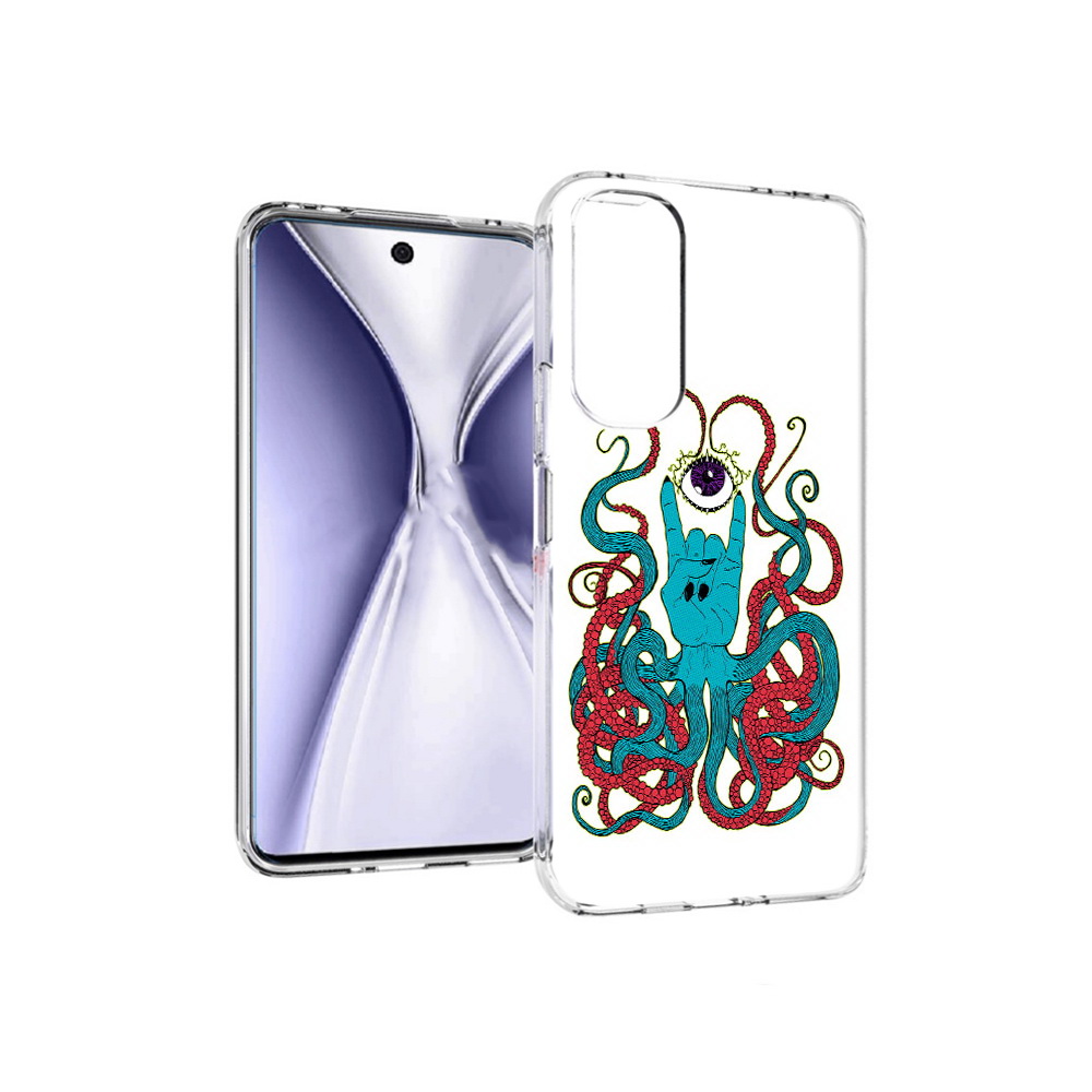 

Чехол MyPads Tocco для Huawei Honor X20 осьминог-рука абстракция, Прозрачный, Tocco