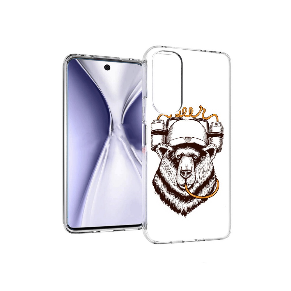 

Чехол MyPads Tocco для Huawei Honor X20 пивной медведь, Прозрачный, Tocco