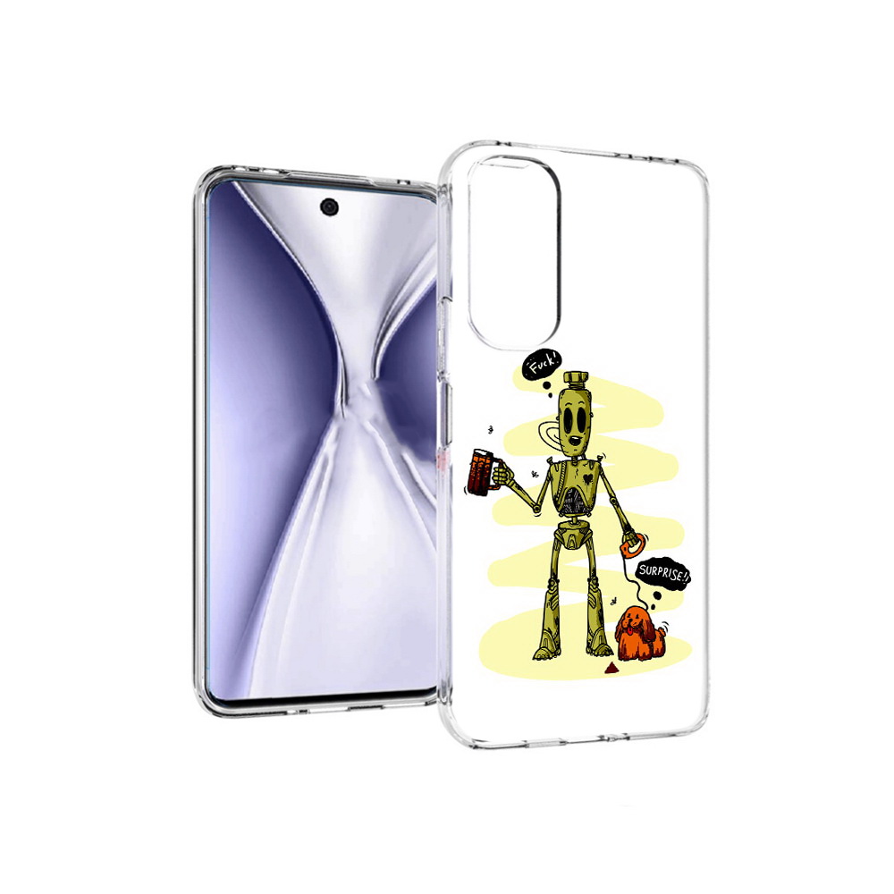 

Чехол MyPads Tocco для Huawei Honor X20 прикольный робот, Прозрачный, Tocco