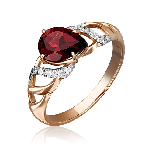 

Кольцо из красного золота р.  PLATINA jewelry 01-4137-00-210-1110-46, фианит/гранат, 01-4137-00-210-1110-46