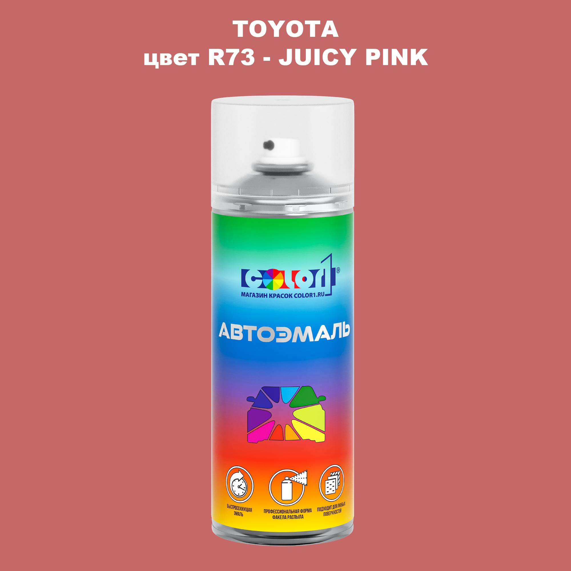 

Аэрозольная краска COLOR1 для TOYOTA, цвет R73 - JUICY PINK, Прозрачный