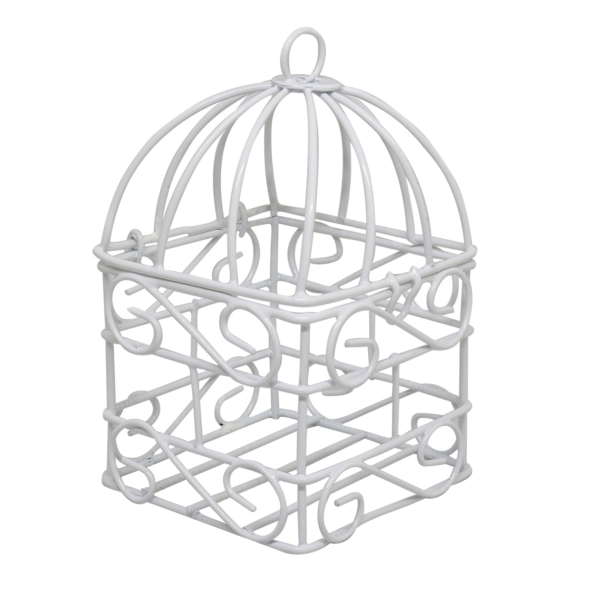 

Металлическая клетка с квадратным дном, белая, 6x6x10 см