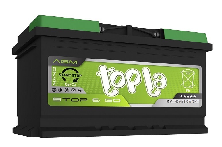 

Аккумулятор автомобильный TOPLA AGM STOP&GO 105 Ач обратная полярность, AGM STOP&GO 105.0