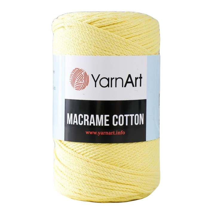 фото Пряжа "macrame cotton" 20% полиэстер, 80% хлопок 225м/250гр (754 св.жёлтый) yarnart