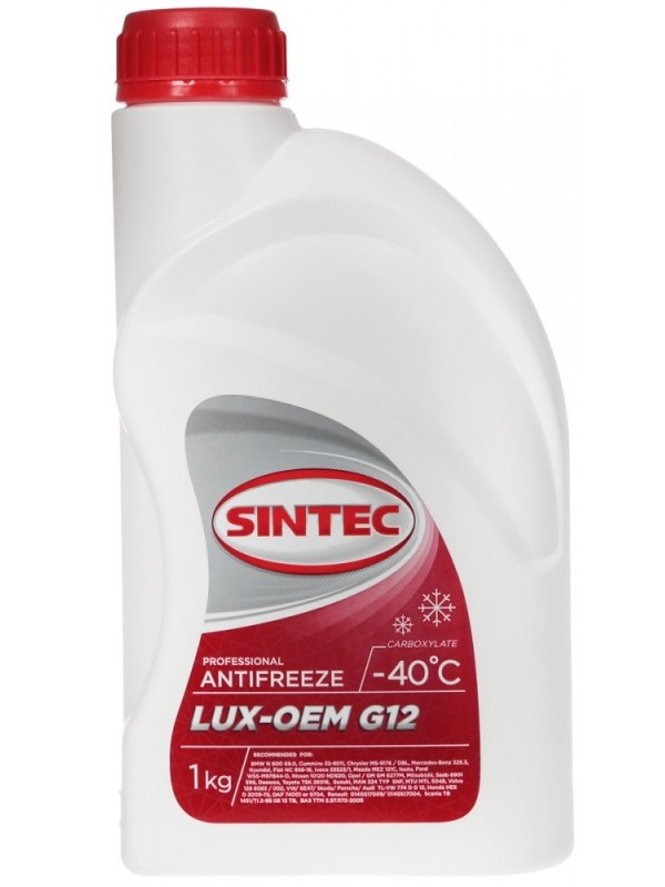 фото Антифриз sintec lux красный g12 (-40) 1 кг