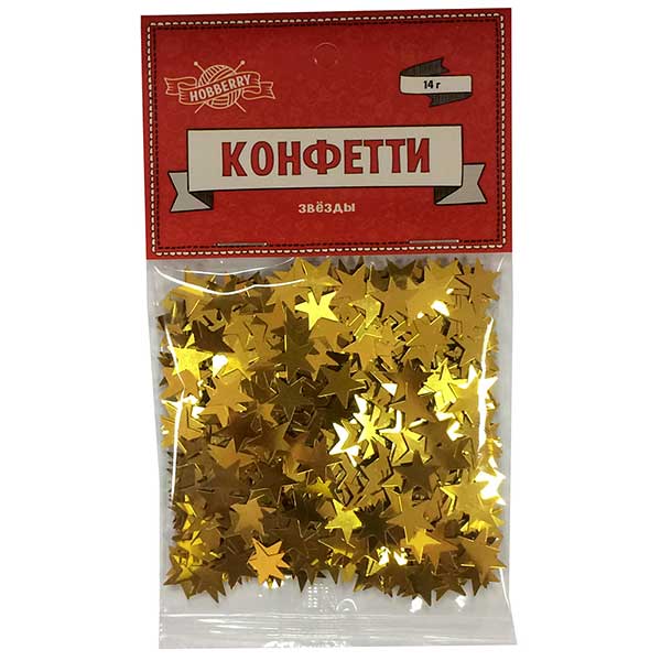 

Конфетти звездочки Проф-Пресс Звезды ТХ-9181 золотистое