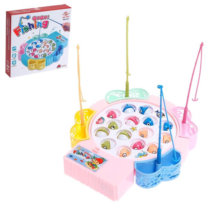 

Рыбалка «Маленькие рыбки» 15 рыбок, 4 удочки, МИКС