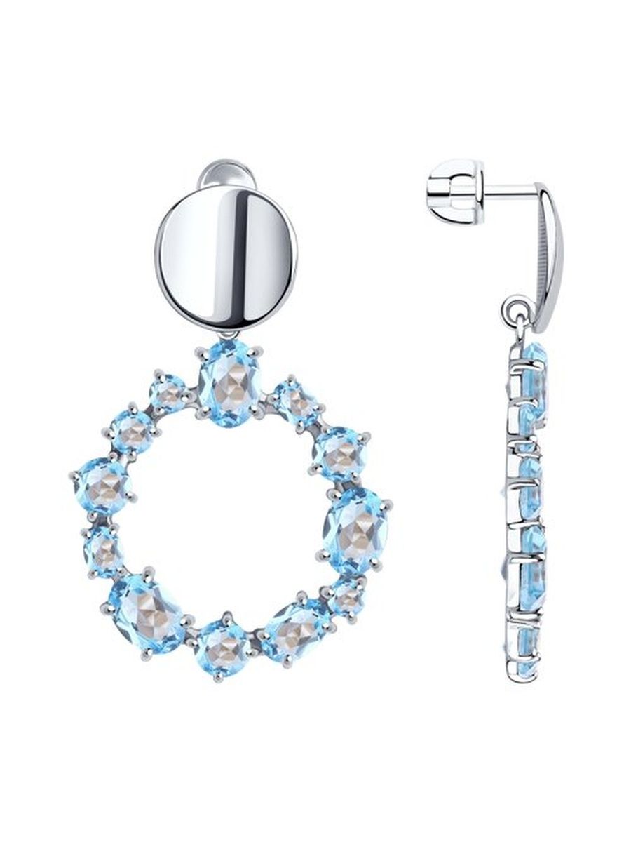 

Серьги пусеты из серебра TEO MAORI 892022173, топаз, 892022173
