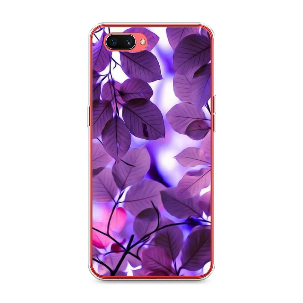 

Чехол для Oppo A3s "Сиреневые листики", Фиолетовый;голубой, 250650-2
