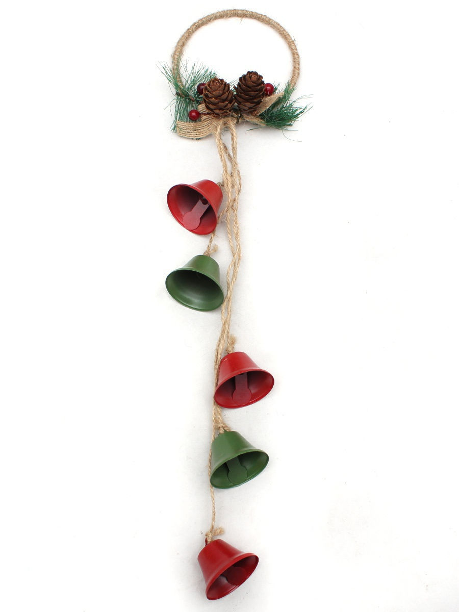 фото Новогоднее украшение "подвеска. фигурная с колокольчиками", 43x9 см miland