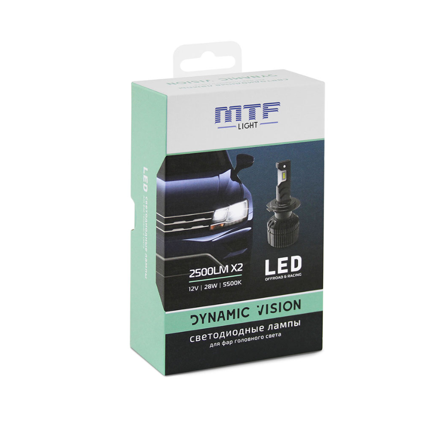 Светодиодные лампы MTF Light, серия DYNAMIC VISION LED, H3, 28W, 2500lm, 5500K