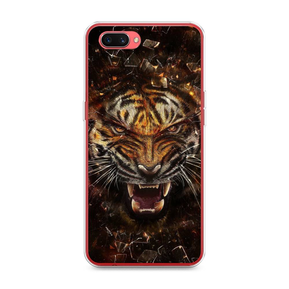 

Чехол для Oppo A3s "Тигр осколки", Оранжевый;серый;черный, 250650-1