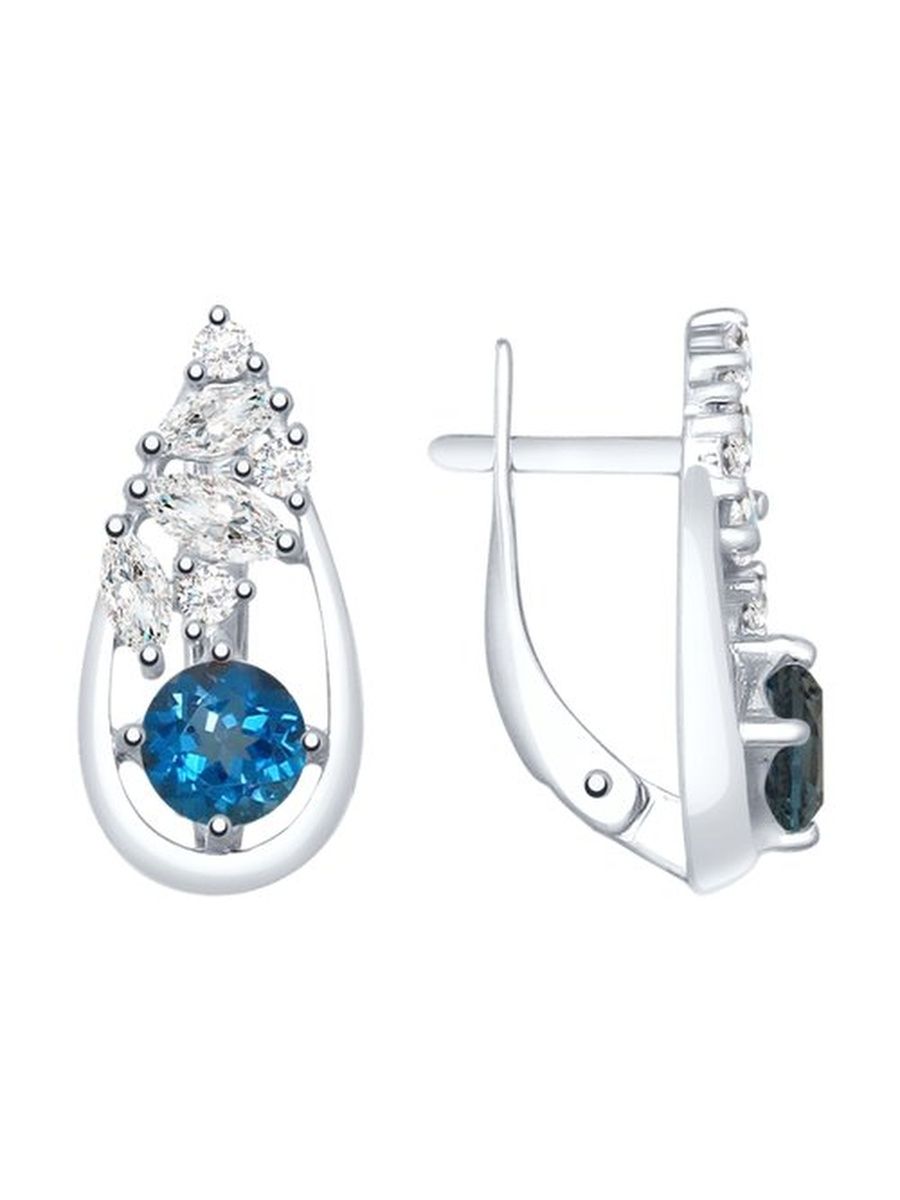 

Серьги из серебра TEO MAORI 892021843, топаз/фианит, 892021843